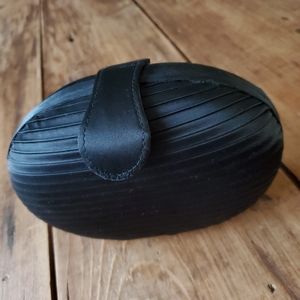 Delill Creation VINTAGE Black Pleated Satin Evening Bag